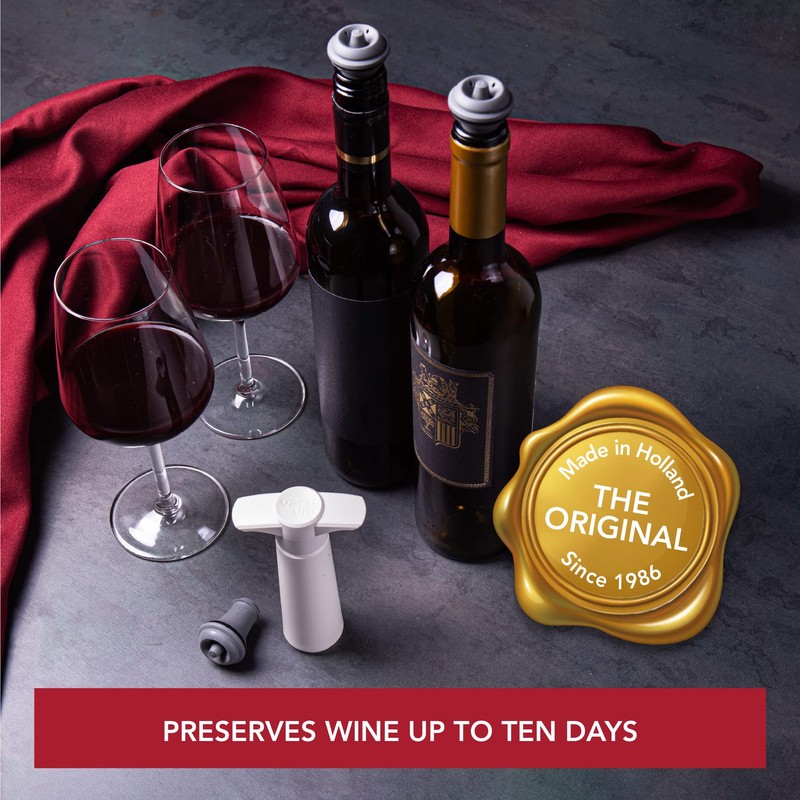 Vacu Vin Original Wine Saver with 2 Vacuum Stoppers –