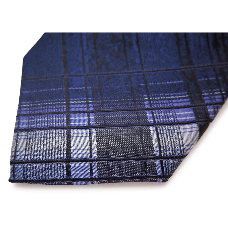 SIMON CARTER Paisley Plaid Silk Tie (Purple), purple