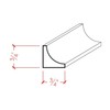 EWCC12 Cove Molding 3/4" x 3/4" Trim. Unfinished, Poplar, 94"