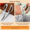 Multi-Purpose Kitchen Scissors - Stainless Steel Shears with Comfortable Grip,