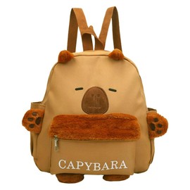 HOXSNII Capybara Plush Backpack Brown Capybara Rucksack Capybara School Bag Children's Plush Capybara Toy Backpack Stuffed Animal Bag Mini Knapsack Bags Gifts