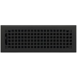 Black Powder Coated Steel Rockwell Register for Floor/Wall Use - 4" x 14"
