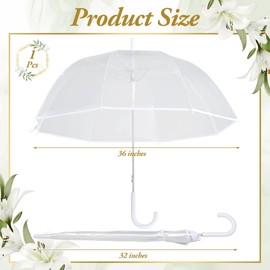Aodaer Clear Wedding Umbrellas Bulk, 36 Inch Transparent Bubble Umbrella with Storage Box Large Dome Windproof Stick Umbrellas for Rain Wedding Bridal Party Supplies Photography Props