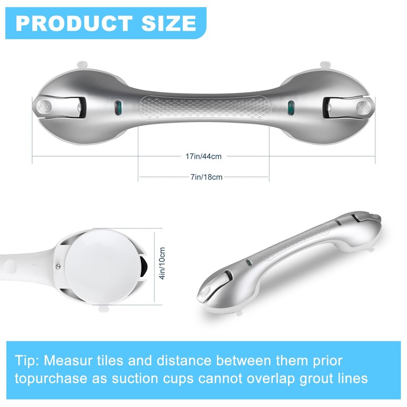 Daren Medical Suction Grab Bars for Bathtubs and Showers, Heavy