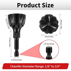 2Pcs Deburring External Chamfer Tool for Metal with Carbide Blades, Burr Remover Tool Bolt Thread Repair for Copper Steel Aluminum, Deburring Drill Bit, Fits for 1/8”-3/4” (3mm-19mm) Chamfer Bit