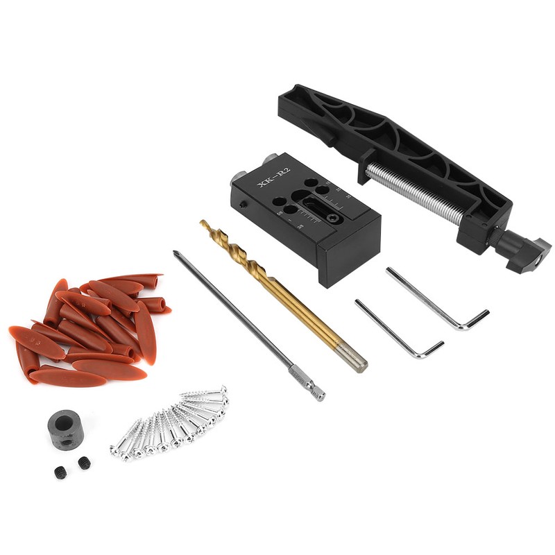1 Set Black Aluminum Alloy Pocket Hole Jig Set Oblique