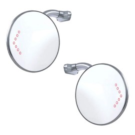 4" Peep Mirrors w/Turn Signals, Fits Driver and Passenger - 2 Pack