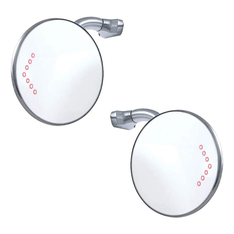 4" Peep Mirrors w/Turn Signals, Fits Driver and Passenger -