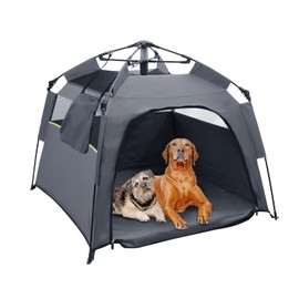 Pop Up Dog Tents, Plusvivo Foldable Cool Mesh Camping Tent - 40" X 40" X 28" With Shoulder Bag & UV Canopy