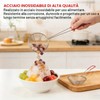4 Pezzi Colino per Fonduta in Acciaio Inox, Schiumarola con