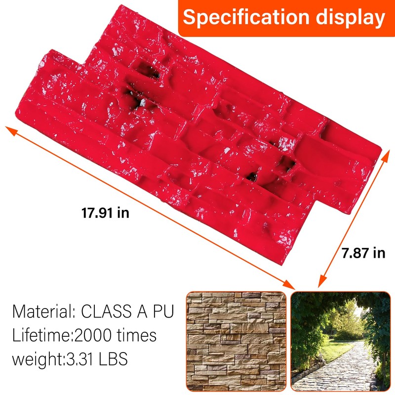 Concrete Cement Imprint Texture Seal with Handle Mold, Seamless Texture