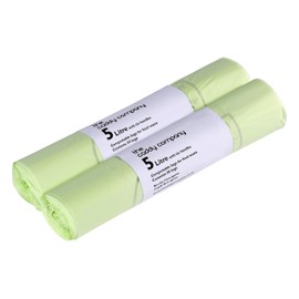 Caddy Company - 5 Litre Tie-Handle Compostable Food Caddy Liners - 100 x Food Waste Compostable Bags - 5L x 100 green bags