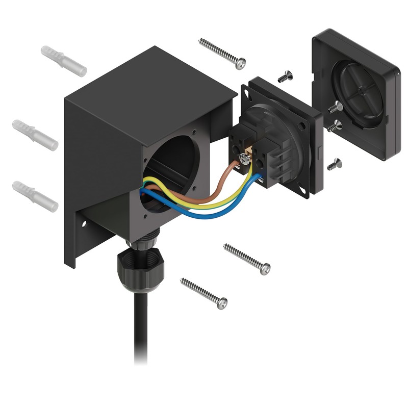 ledscom.de ledscom.de 2 Stck Aufputz Steckdose PIWI fr au?en, IP44,