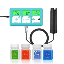 Aquarium Saltwater Salinity Tester WiFi pH Salinity Monitor Reef pH Salt Meter TDS Meter for Fish Tank PPM Meter 5 in 1 Continues Test pH Salt TDS Humidity Temp for Pool Smart Salinity pH Reader