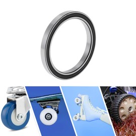 ACROPIX 6815VV Deep Groove Ball Bearings P0 75x95x10mm Lubricated Bearings Double Rubber Seal Black Silver Tone Scooter Skateboard Wheel