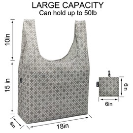 HOLYLUCK Reusable Grocery Bags,Heavy Duty Foldable Shopping Tote Bag (Extra Large, 3 Large Maze)