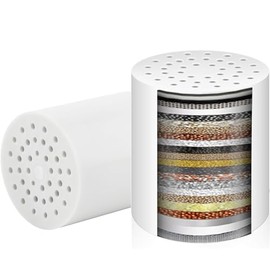 SNORF Cartucho de Filtro de Ducha 20 Etapas Universal 2 Piezas | Filtro de Agua para Regadera, Amplia Compatibilidad, Reduce Impurezas y Olores, Cuida