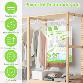 CIRULLI Pack of 8 moisture removers, dehumidification granules to eliminate moisture and unpleasant odours. Desiccant bags for wardrobes, bedrooms, moisture absorbers