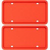 RATTLEPROOF 2X Red Silicone License Plate Frame Rubber License Plate