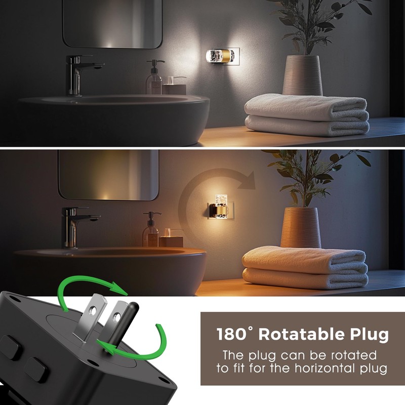 Night Lights Plug into Wall, Dimmable Night Light with Dusk-to-Dawn