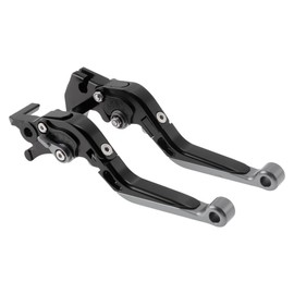 Motoforti Short Long Brake Clutch Levers for Yamaha MT125 14-21 6 Positon Adjustable Motorcycle Handlebar Brake Lever Aluminum Alloy Black Handle Titanium End
