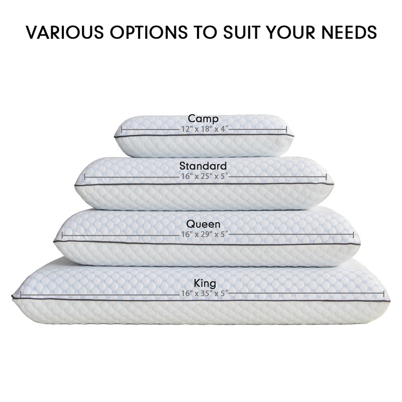 Okao Home Goods Memory Foam Pillow, Standard Ventilated Bed Pillow