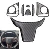 SecosAutoparts 7Pcs Carbon Fiber Steering Wheel Cover Trims Steering Wheel