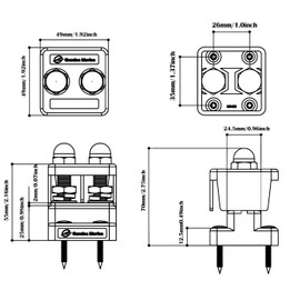 LENKRAD 5/16" Dual Studs Battery Junction Block with M10 Insulated Stud, Protective Cover for Truck, Car, RV, Boat