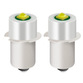 YAFIYGI 2 Pack LED Flashlight Replacement Bulb with 18V 12V 19.2V 6-24 Volt and 3W 247LM and PR2 P13.5S LED Conversion Kit Compatible Ryobi Milwaukee Craftsman Lamp Torch Lantern Work Light