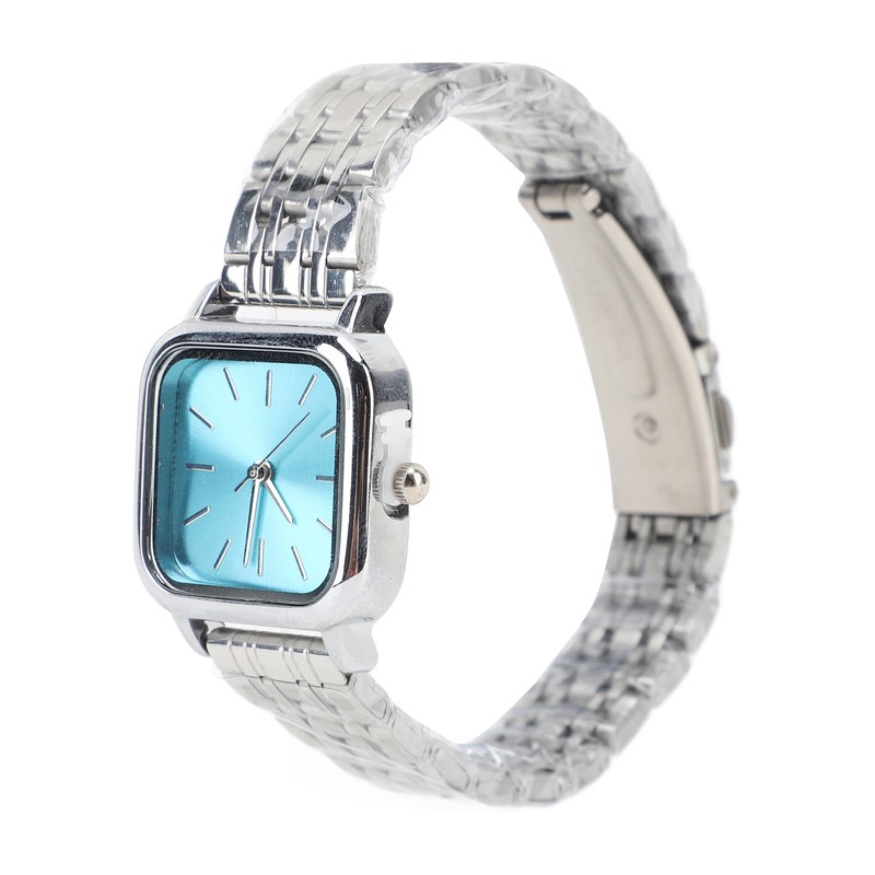 Women Quartz Watch Alloy Steel Strap Stylish Waterproof Ladies Square