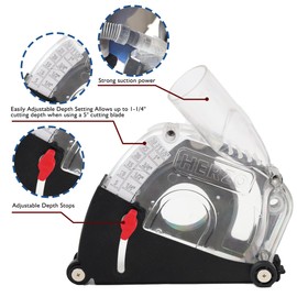 HERZO Suction Hood for Angle Grinder 115 mm/125 mm with Guide Slot and Cutting Discs 115 mm Dust-Free Working