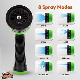 Flexi Hose Lightweight Expandable Garden Hose, No-Kink Flexibility, 3/4 Inch Solid Brass Fittings and Double Latex Core (150 FT, Black)