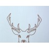 Design Mini Panel Curtain Set Embroidered Deer 4056-01 3 Pieces