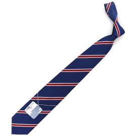Michi Kolondon Brand Necktie, Made in Japan, 100% Silk, Jacquard Weave, Regimen, Striped, C Pattern: Navy x Red