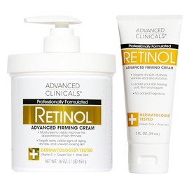 ADVANCED CLINICALS 2 PACK SET - CREMA REAFIRMANTE CORPORAL RETINOL VITAMINA E TE VERDE ALOE VERA SPA Y TRAVEL SIZE 454GR/59ML