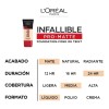 Base Maquillaje Infallible Pro Matte Loreal 104 Tono Beige
