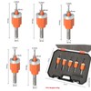 5-Piece Countersink Drill Bit Set with Adjustable Depth Stop for