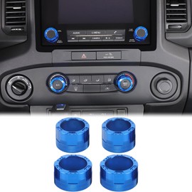Car Center Console Air Conditioner Volume Knob Button Trim Cover Compatible with Nissan Frontier 2022-2025 Car A/C Switch Button Circle Ring Radio Volume Knob Protection Accessories(Not fit Pro-4x)