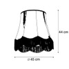 QAZQA Granny Retro Silk Lampshade Black with Grey 45 cm