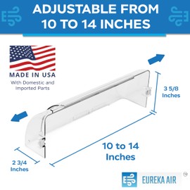 Eureka Air Vent Deflector - Redirect Airflow - Fits 10" to 14" Wide Floor, Wall, Ceiling Vent Registers - Multi-Surface Use - Strong Neodymium Magnets and 3M Adhesive Tabs Included - 2-Pack