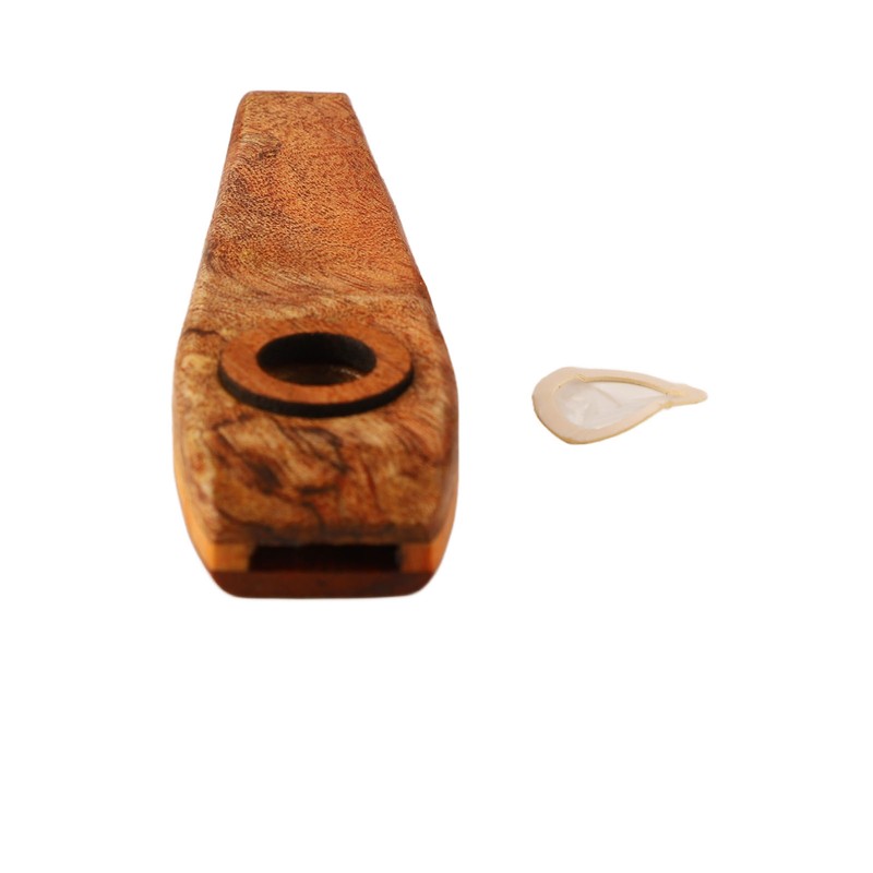 Kazoo Flute Maple Wood Flute Musical Wind Instrument with Diaphragm