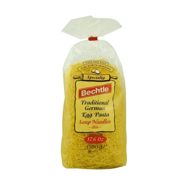 Bechtle Traditional German Cage Free Egg Pasta Soup Noodles Thin -- 17.6 oz (Pack of 2)