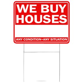 We Buy Houses Yard Sign Double Sided With Stake Large 17 Inch By 13 Inch Red (1)