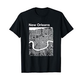New Orleans Louisiana Vintage Style Home City Street Map T-Shirt