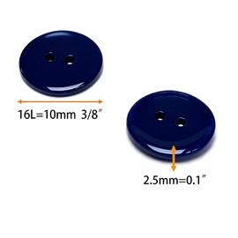 10pcs 3/8 Inch 10mm 16L Navy Blue Resin Sewing Buttons