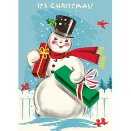 Cavallini & Co. Snowman Christmas Decorative Paper Wrap- 20x28" Sheet