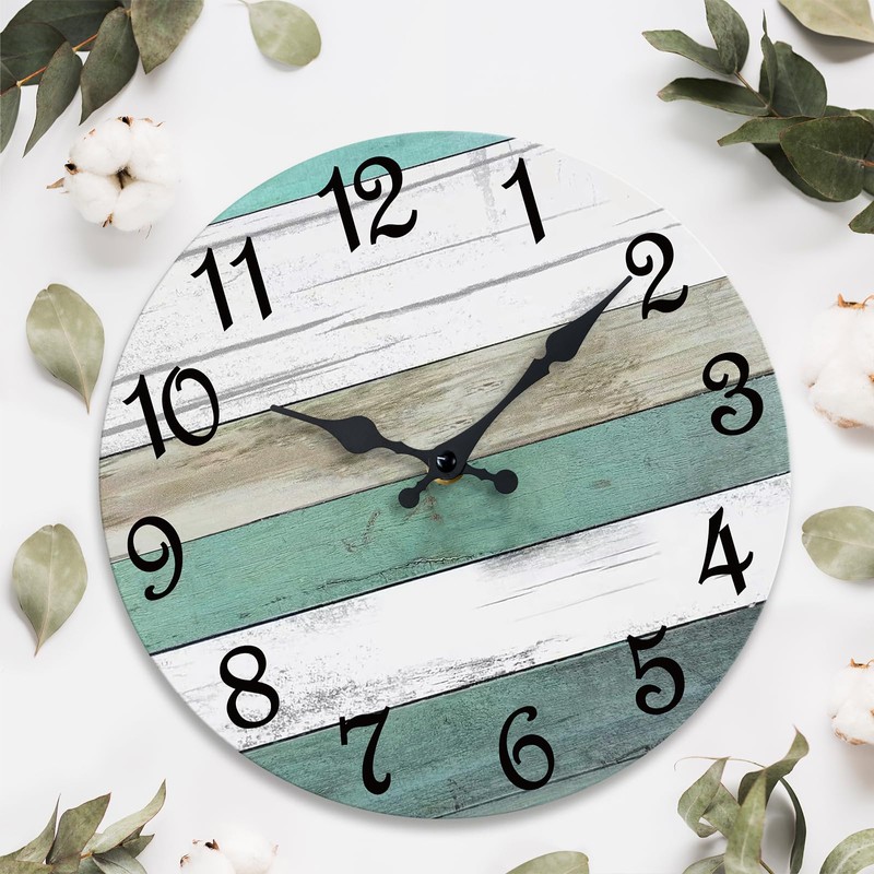 CHYLIN Wall Clock Silent Non Ticking Wall Clocks Battery Operated,Teal