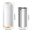 Huaqinglian 35L/9 Gallon White Gold Stainless Steel Commercial/Kitchen Trash Can,