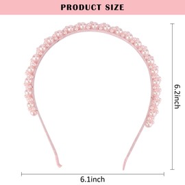 Perlenhaarreifen Damen, Perlen Haarreif, Haarband Hochzeit, Haarreifen Damen, Edler Haarschmuck, Kunstperlen Stirnban, Haarreifen mit Perlen für Frauen, für den Alltag (Rosa, Standard)