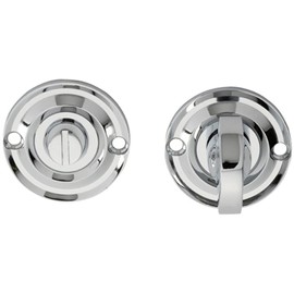 Small Bathroom Thumbturn Lock and Release Handle - 67mm Spindle- Polished Chrome | Locking Thumb Turn and Release Handle - Screwless Rose - for Use with Lever on Rose Door Handles